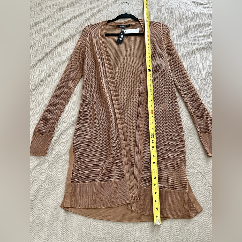 🆕 White House Black Market crochet cover up in copper size XS no belt - Picture 8 of 13